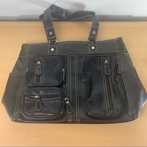 Croft & Barrow Black Leather Shoulder Bag / Purse